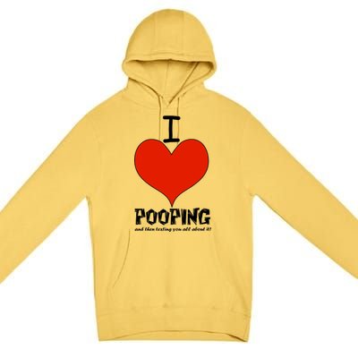 I Heart Pooping and Texting Premium Pullover Hoodie