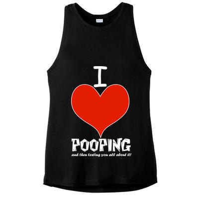I Heart Pooping and Texting Ladies PosiCharge Tri-Blend Wicking Tank