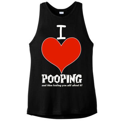 I Heart Pooping and Texting Ladies PosiCharge Tri-Blend Wicking Tank