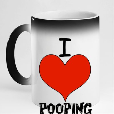 I Heart Pooping and Texting 11oz Black Color Changing Mug