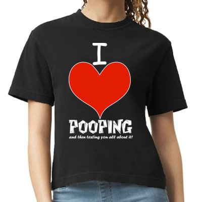 I Heart Pooping and Texting Comfort Colors Boxy T-Shirt