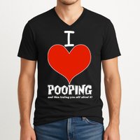 I Heart Pooping and Texting V-Neck T-Shirt