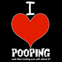 I Heart Pooping and Texting Drawstring Bag