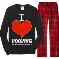 I Heart Pooping and Texting Long Sleeve Pajama Set