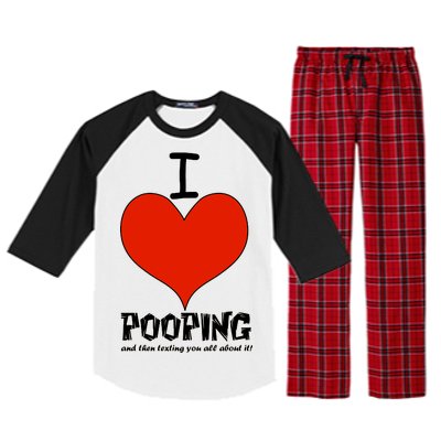 I Heart Pooping and Texting Raglan Sleeve Pajama Set