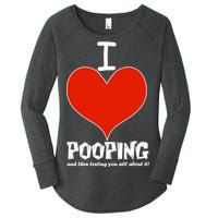 I Heart Pooping and Texting Women's Perfect Tri Tunic Long Sleeve Shirt