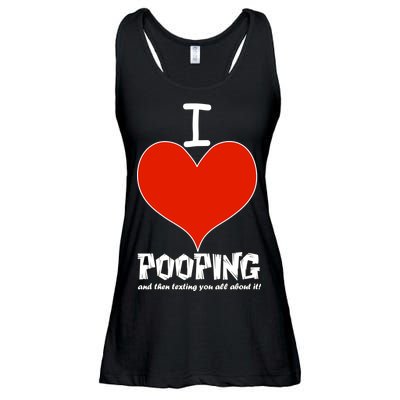 I Heart Pooping and Texting Ladies Essential Flowy Tank