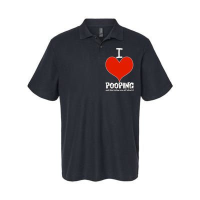 I Heart Pooping and Texting Softstyle Adult Sport Polo