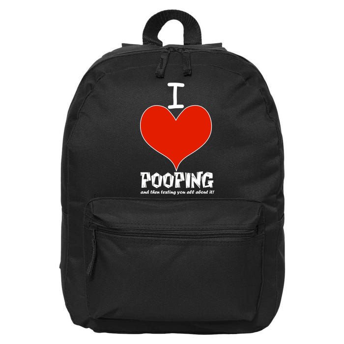 I Heart Pooping and Texting 16 in Basic Backpack