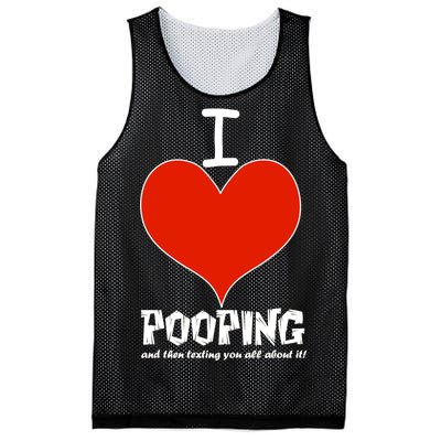 I Heart Pooping and Texting Mesh Reversible Basketball Jersey Tank