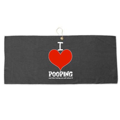I Heart Pooping and Texting Large Microfiber Waffle Golf Towel