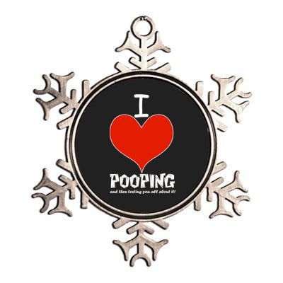 I Heart Pooping and Texting Metallic Star Ornament