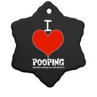 I Heart Pooping and Texting Ceramic Star Ornament