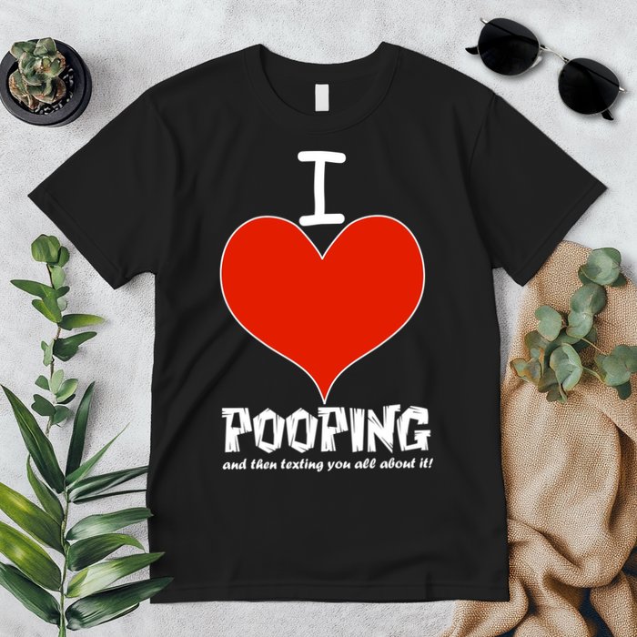 I Heart Pooping and Texting Premium T-Shirt