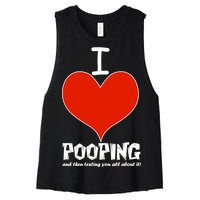 I Heart Pooping and Texting Women's Racerback Cropped Tank