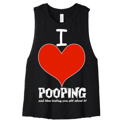 I Heart Pooping and Texting Women's Racerback Cropped Tank