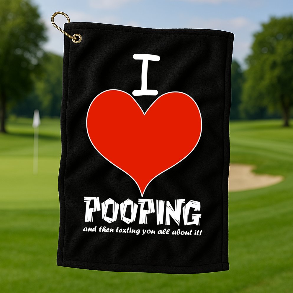 I Heart Pooping and Texting Golf Towel