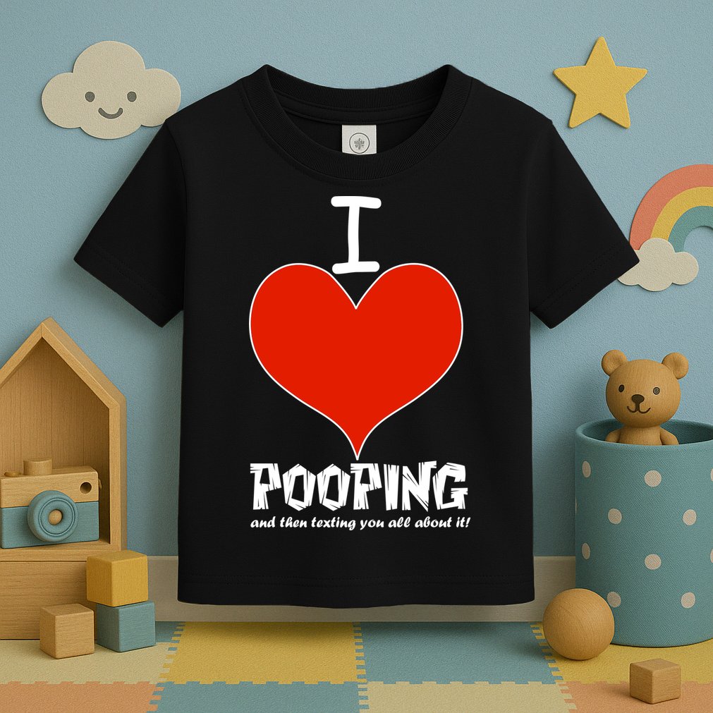 I Heart Pooping and Texting Toddler T-Shirt
