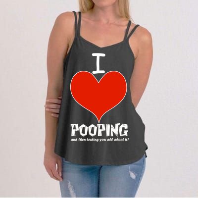 I Heart Pooping and Texting Women's Strappy Tank