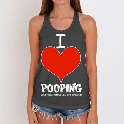 I Heart Pooping and Texting Women's Knotted Racerback Tank