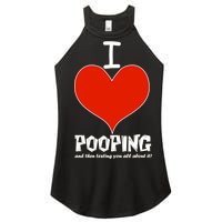 I Heart Pooping and Texting Women's Perfect Tri Rocker Tank