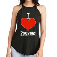 I Heart Pooping and Texting Women's Perfect Tri Rocker Tank