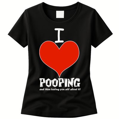 I Heart Pooping and Texting Womens T-Shirt