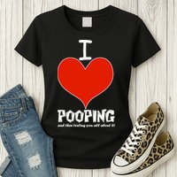 I Heart Pooping and Texting Womens T-Shirt