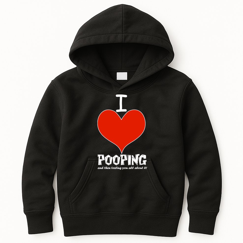 I Heart Pooping and Texting Kids Hoodie