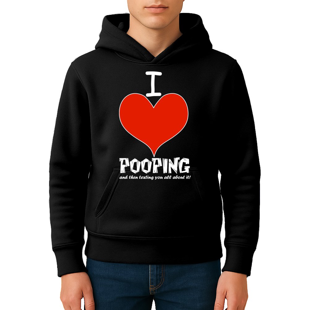 I Heart Pooping and Texting Kids Hoodie