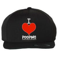 I Heart Pooping and Texting Wool Snapback Cap