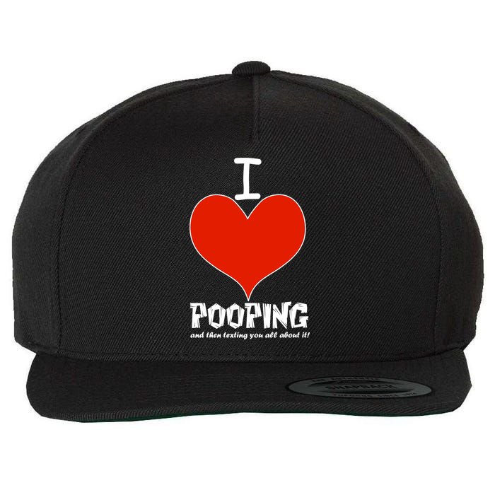 I Heart Pooping and Texting Wool Snapback Cap