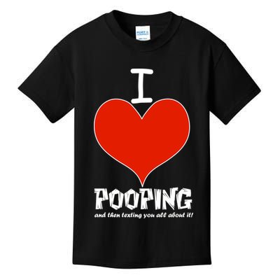I Heart Pooping and Texting Kids T-Shirt