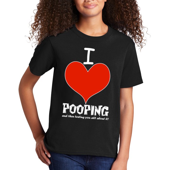 I Heart Pooping and Texting Kids T-Shirt
