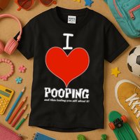 I Heart Pooping and Texting Kids T-Shirt
