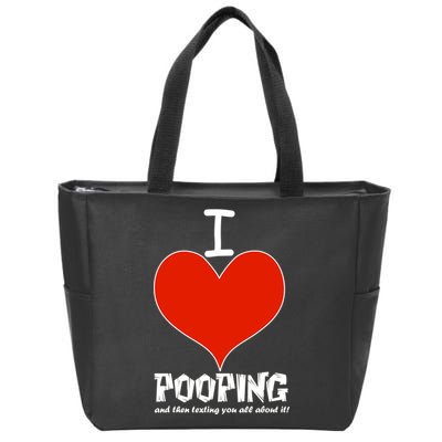 I Heart Pooping and Texting Zip Tote Bag