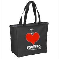 I Heart Pooping and Texting Zip Tote Bag