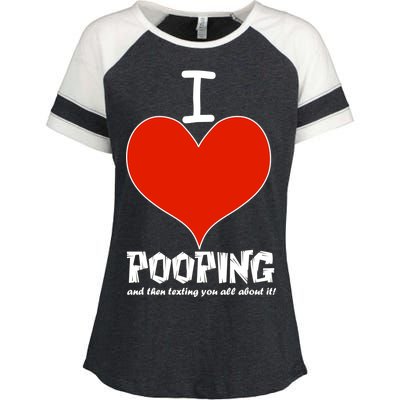 I Heart Pooping and Texting Enza Ladies Jersey Colorblock Tee