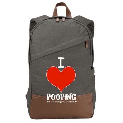 I Heart Pooping and Texting Cotton Canvas Backpack