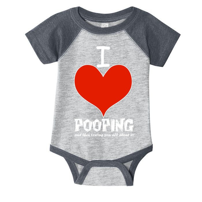 I Heart Pooping and Texting Infant Baby Jersey Bodysuit