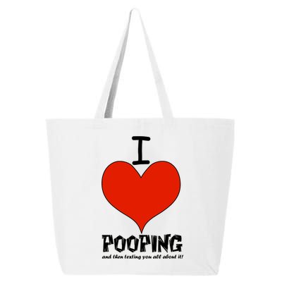 I Heart Pooping and Texting 25L Jumbo Tote