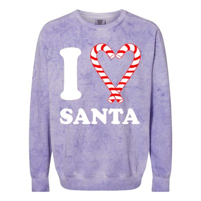 I Heart Santa Candy Cane Colorblast Crewneck Sweatshirt