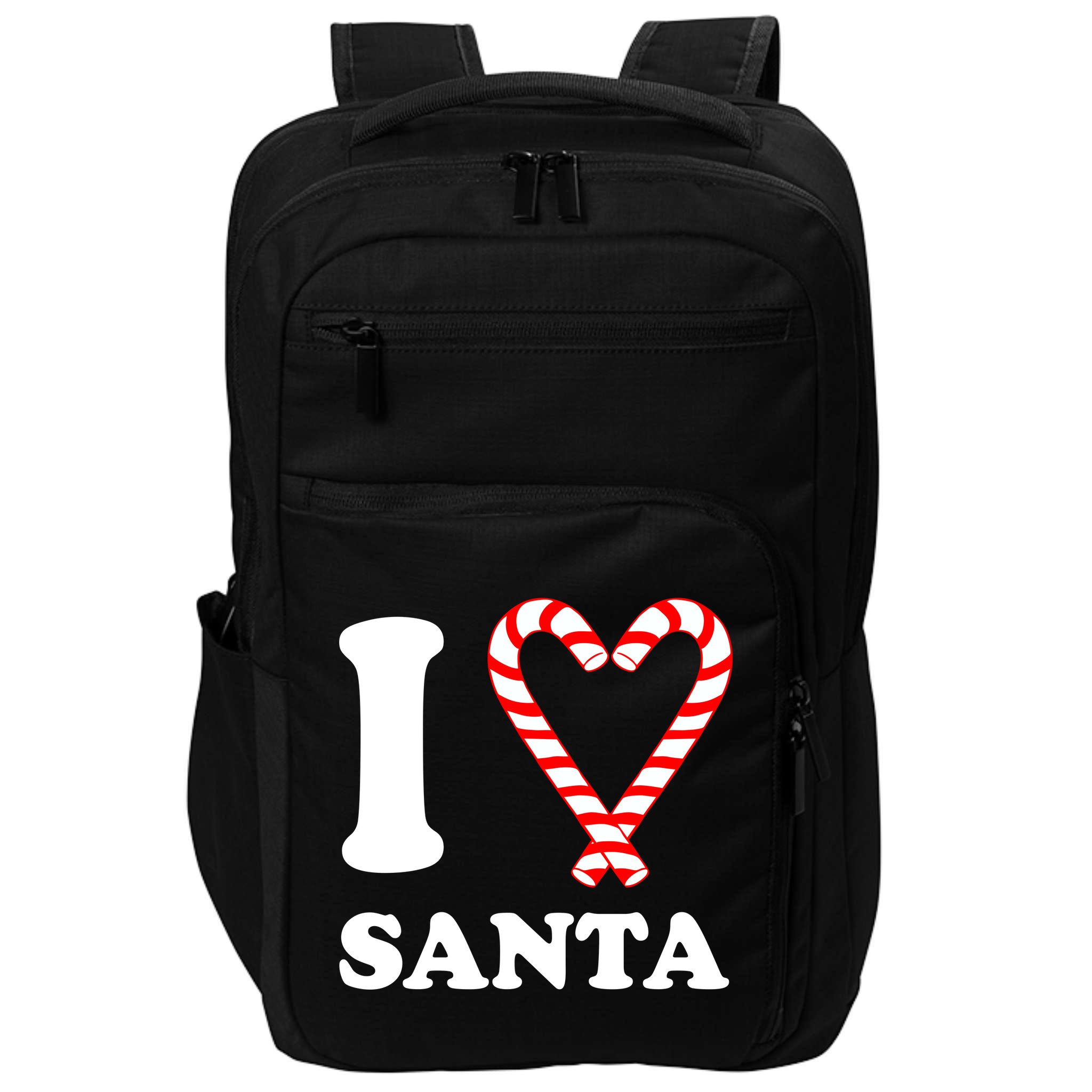 I Heart Santa Candy Cane Impact Tech Backpack