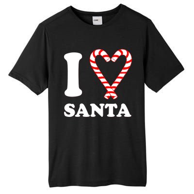 I Heart Santa Candy Cane Tall Fusion ChromaSoft Performance T-Shirt