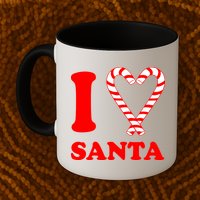 I Heart Santa Candy Cane Mug