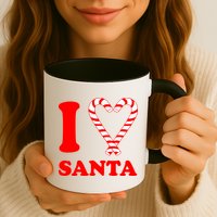 I Heart Santa Candy Cane Mug