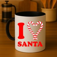 I Heart Santa Candy Cane Mug