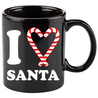 I Heart Santa Candy Cane 11oz C Handle Ceramic Mug