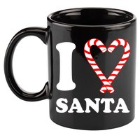 I Heart Santa Candy Cane 11oz C Handle Ceramic Mug