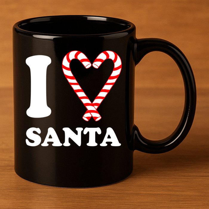 I Heart Santa Candy Cane 11oz C Handle Ceramic Mug